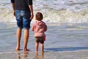 Vater und Tochter im Urlaub
